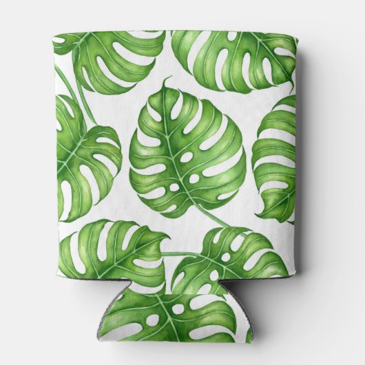 Monstera waterverf patroon blikjeskoeler (Achterkant)