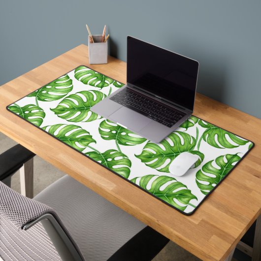 Monstera waterverf patroon bureaumat (Kantoor 2)