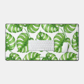 Monstera waterverf patroon bureaumat (Keyboard & Muis)