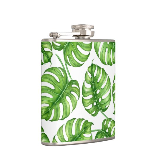 Monstera waterverf patroon heupfles (Rechts)