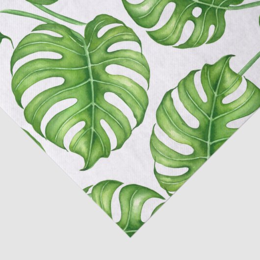 Monstera waterverf patroon tissuepapier (Detail)