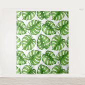 Monstera waterverf patroon wandkleed (Voorkant)