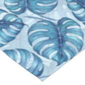 Monstera waterverf patroonblauw tafelkleed (Gekanteld)