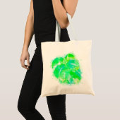 Monstera Waterverf Tote Bag (Voorkant (product))