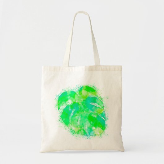 Monstera Waterverf Tote Bag (Voorkant)