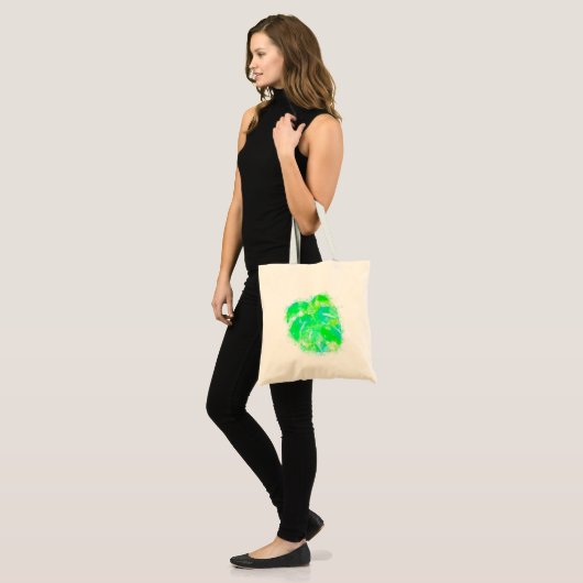 Monstera Waterverf Tote Bag (Voorkant (model))
