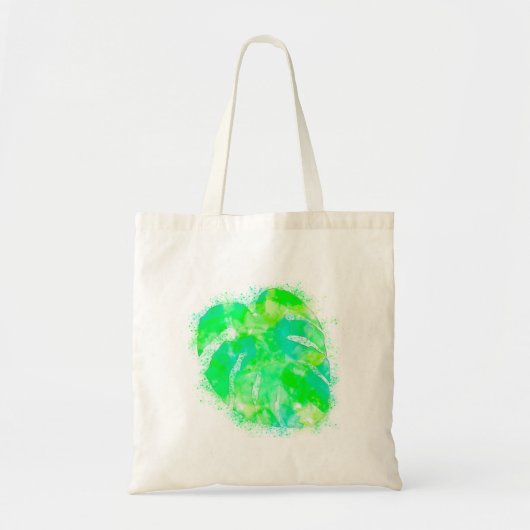 Monstera Waterverf Tote Bag (Voorkant)