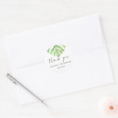 Monstera. Waterverf tropische bruiloft dank u Ronde Sticker (Envelop)