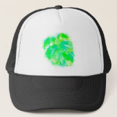 Monstera Waterverf Trucker Pet (Voorkant)