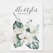 Monstera Wedding Wine Label Wijn Etiket (Enkel label)