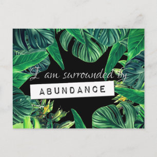 Monstera Wet van Aantrekking Abundance Affirmatie Briefkaart