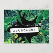 Monstera Wet van Aantrekking Abundance Affirmatie Briefkaart (Voorkant)