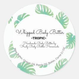 Monstera Whip Body Butter Bad Branding Verpakking Ronde Sticker