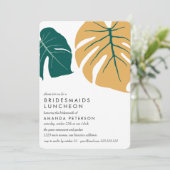 Monstera Yellow | Bruidsmeisjes Luncheon Bruiloft Kaart (Staand voorkant)