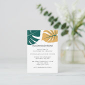 Monstera Yellow | Bruiloft hotelaccommodatie Informatiekaartje (Staand voorkant)
