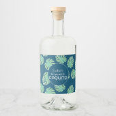 Monstera Zelfgemaakte Coquito Recept Zakelijk Bran Likeurfles Etiket (Voorkant)