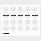 Monstera Zwart Wit Botanische Bruiloft Ronde Sticker (Vel)