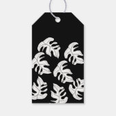 Monstera Zwart Wit Botanische Huwelijk Cadeaulabel (Achterkant)