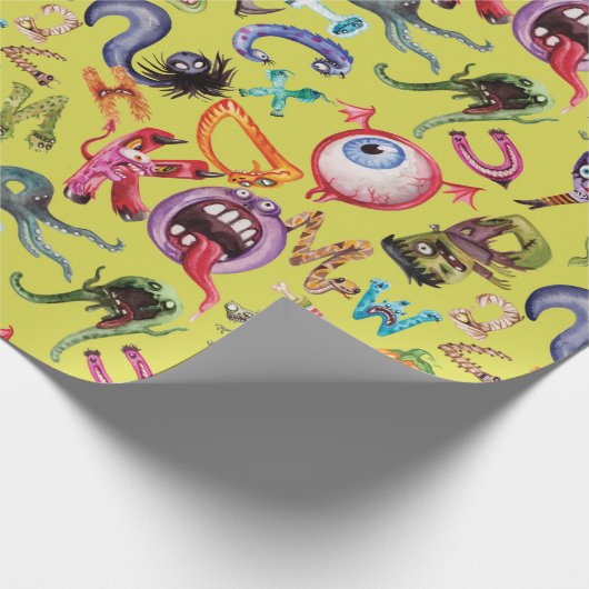 Monsteralfabet kind cadeaupapier (Hoek)