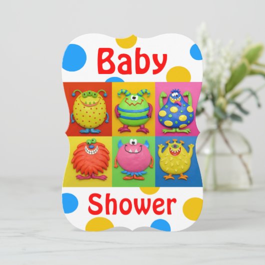 MonsterBaby shower Kaart (Staand voorkant)