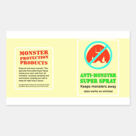 Monsterbescherming - Anti-Monster Super Spray Rechthoekige Sticker (Voorkant)