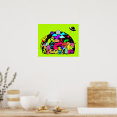 Monstercreaties in ruimtevervormend ontwerp poster (Keuken)