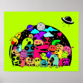 Monstercreaties in ruimtevervormend ontwerp poster (Voorkant)