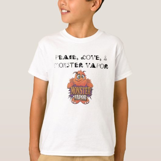 monsterdamp, PEACE, LOVE & MONSTER VAPOR T-shirt (Voorkant)