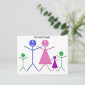 Monsterfamilie (2 jongens, 1 meisje) briefkaart (Staand voorkant)