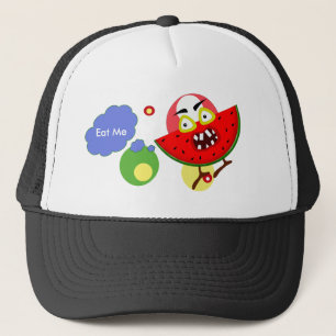 Monsterfruitillustratie van watermeloen trucker pet