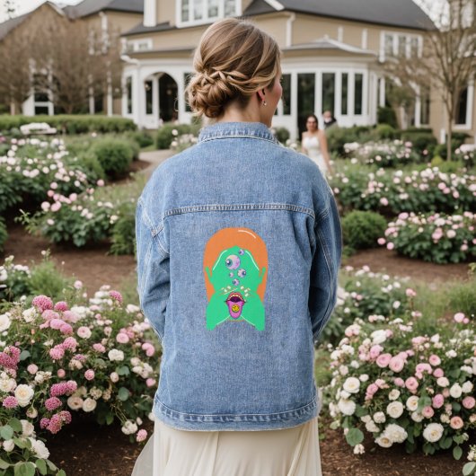 monstergezicht denim jacket (Huwelijk Achterkant)