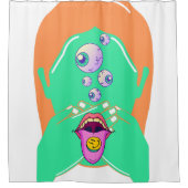 monstergezicht douchegordijn (Voorkant)