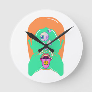monstergezicht ronde klok