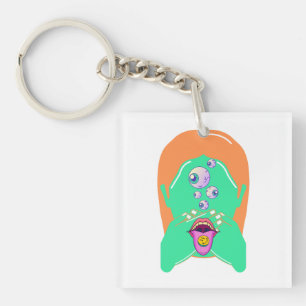 monstergezicht sleutelhanger