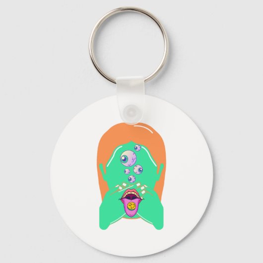 monstergezicht sleutelhanger (Voorkant)