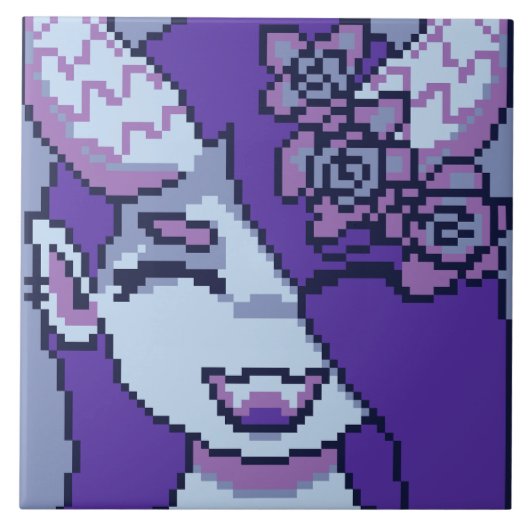 Monstergirl Purple smile Tegeltje (Voorkant)