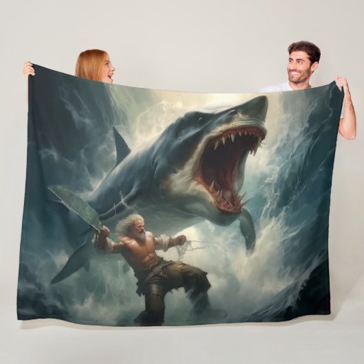 MONSTERHAAI FLEECE DEKEN (In situ)