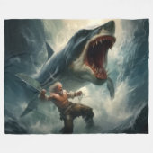 MONSTERHAAI FLEECE DEKEN (Voorkant (Horizontaal))