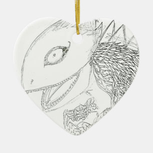 monsterhagedis-cartoon keramisch ornament