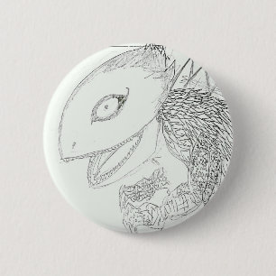 monsterhagedis-cartoon ronde button 5,7 cm