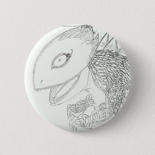 monsterhagedis-cartoon ronde button 5,7 cm (Voorkant)