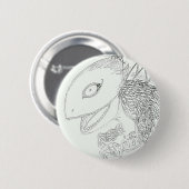 monsterhagedis-cartoon ronde button 5,7 cm (Voorkant /achterkant)