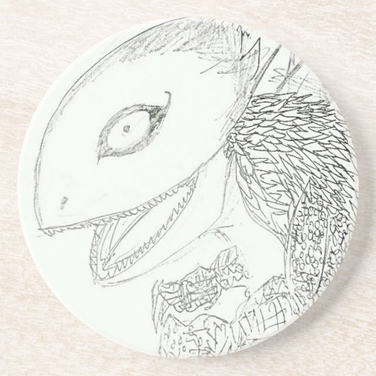 monsterhagedis-cartoon zandsteen onderzetter (Voorkant)