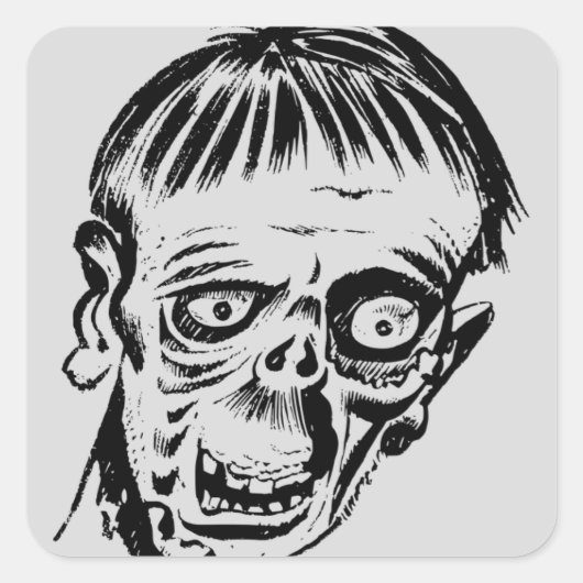 monsterhoofd vierkante sticker (Voorkant)