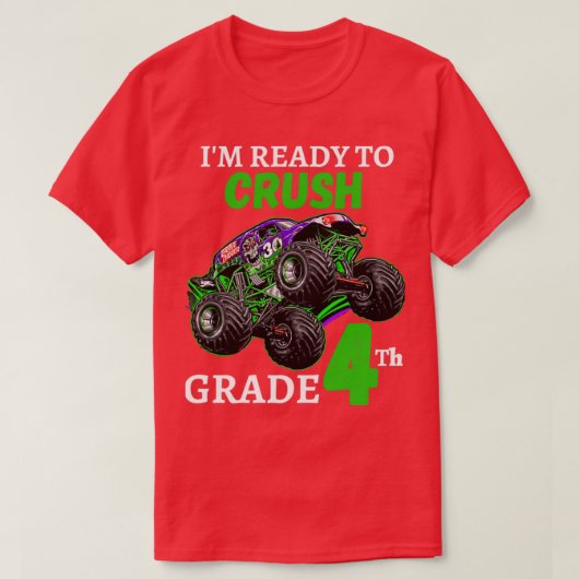 Monsterjam Grave monstertruck gereed voor Ix27m T-shirt (Design voorkant)
