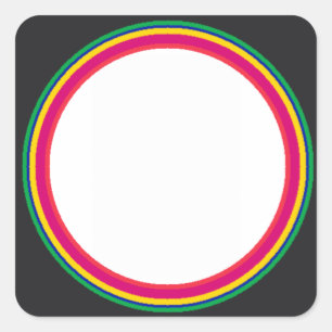 Monsterkleuren Sjabloon Gibney The MUSEUM Zazzle Vierkante Sticker