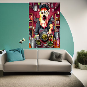 Monsterkok in de keuken   AI Art Poster