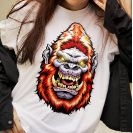 Monsterkop: Big Foot Yeti Sasquatch Red T-Shirt