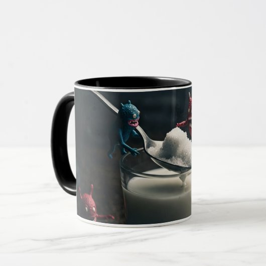 Monsterlijk feest: melk en suiker mok (Voorkant links)