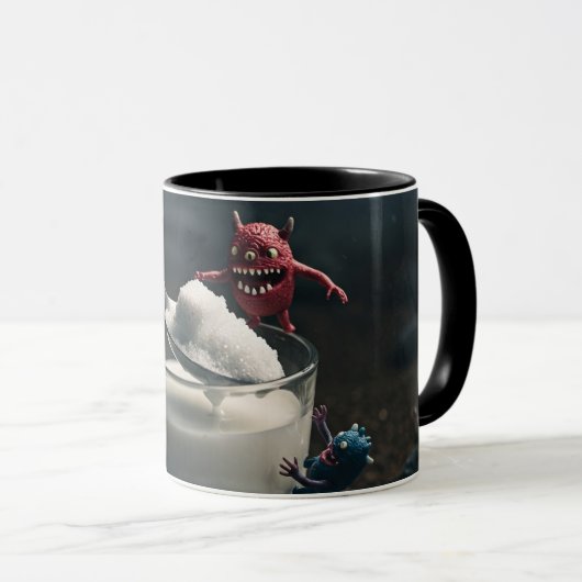Monsterlijk feest: melk en suiker mok (Voorkant rechts)
